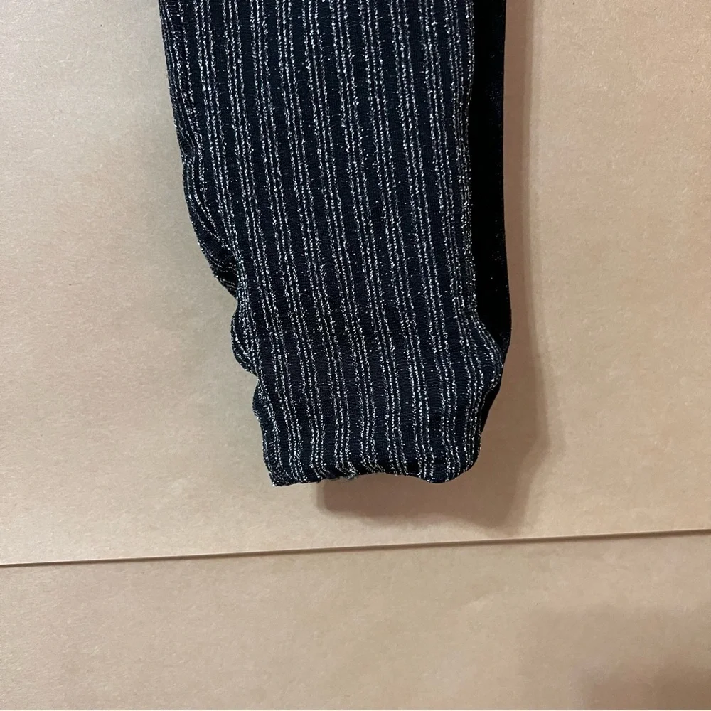 NBD | Tuxedo Legging in Silver Stripe Metallic High Rises Pull-On Pants Size M